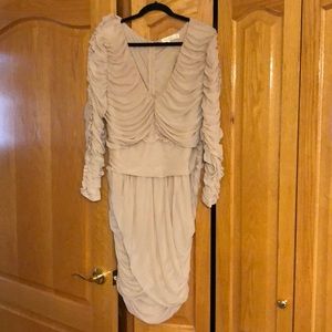 NWT Ruched Mesh Bodycon v neck dress size 2 SRVxFTF by Sarah Rae Vargas